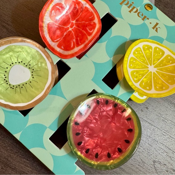 Piper K Hair Claw Clips Bundle-2 pc Hot Sauce and Taco & 4 pc Summer Fruits NEW - Picture 7 of 8